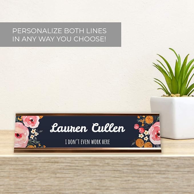 Personalized Floral Name Plate/Custom Floral Desk Sign - Image 3