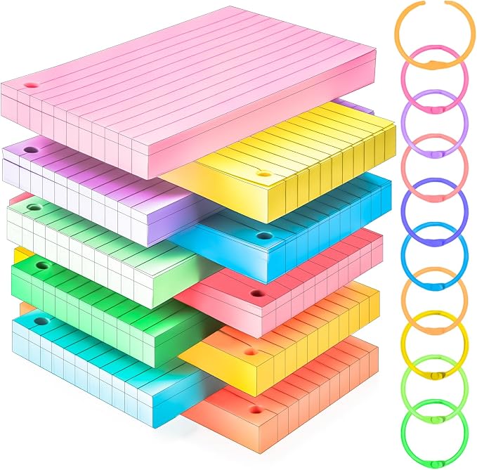 1200PCS Colored Index Cards 3x5 Inch Flash Cards by MotBach