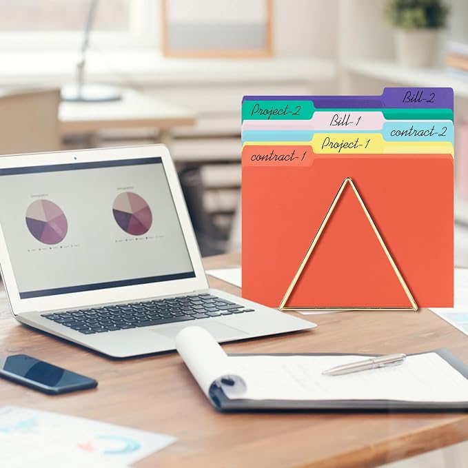 100 Packs Colored File Folders, 1/3 Cut Tabs File Folder, Cherry Pink File - Image 5