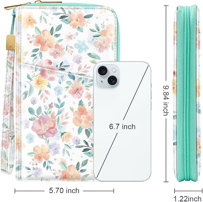 Family Passport Holder Wallet RFID Blocking Document Organizer PU Leather - Image 5