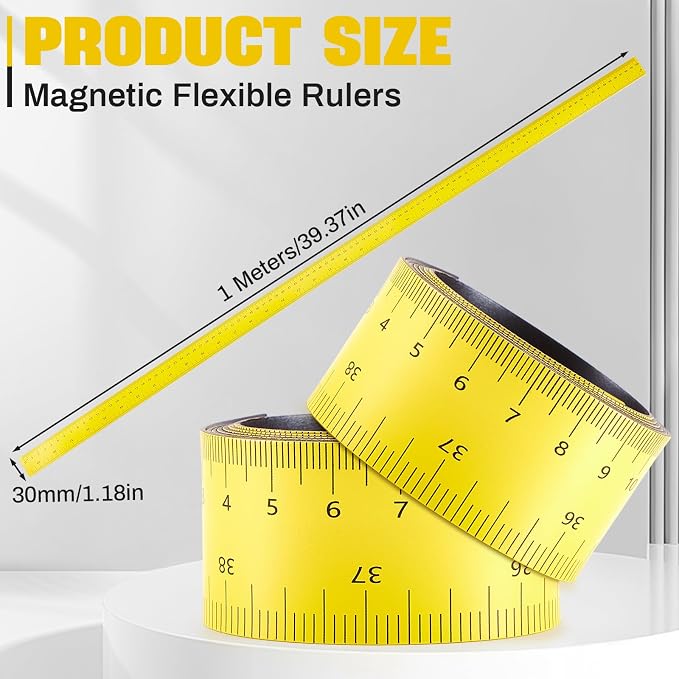 Relaxweex 2 Pcs 39.37 Inch Magnetic Ruler Flexible Tape Magnetic Tape Measure - Image 2
