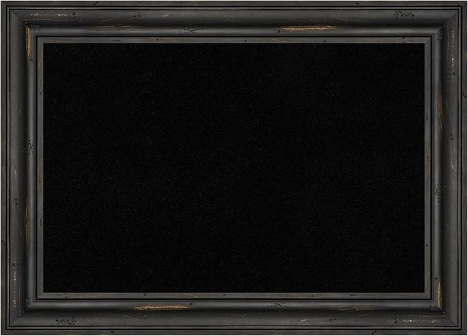 Amanti Art Black Cork Board for Wall, 15x21 Vision Board with Black Wood Frame, Small Corkboard Office Decor for Home Organization, Country Rustic Corkboard Pinboard to Display Items for Home-DeskLoop Office