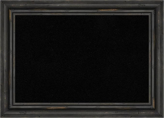 Amanti Art Black Cork Board for Wall, 15x21 Vision Board with Black Wood Frame, Small Corkboard Office Decor for Home Organization, Country Rustic Corkboard Pinboard to Display Items for Home-DeskLoop Office
