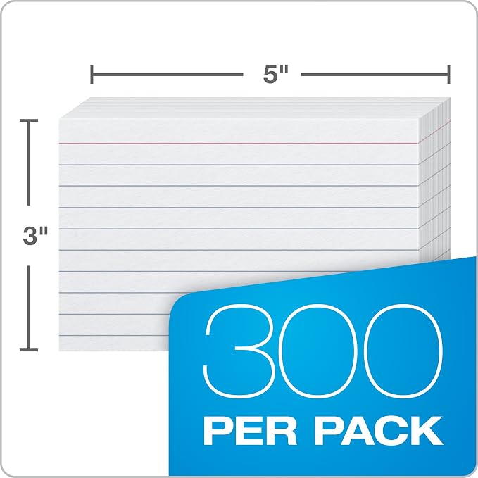 Oxford Ruled Index Cards, Lined Index Flashcards, 300 per Pack - Image 3