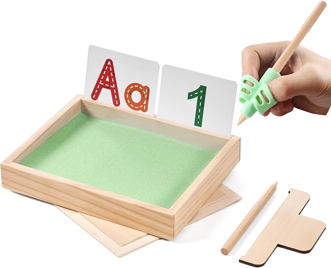 Montessori Sand Tray for Kids, Writing Play Sand Tray by MORITECK