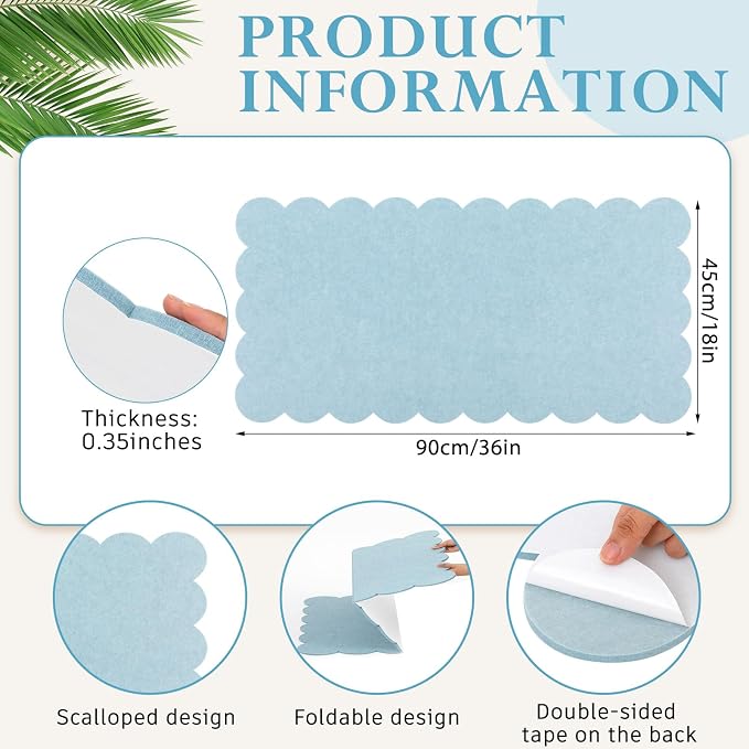 Mooliwe Scalloped Felt Bulletin Board Foldable Pin Cork Board Alternative - Image 3