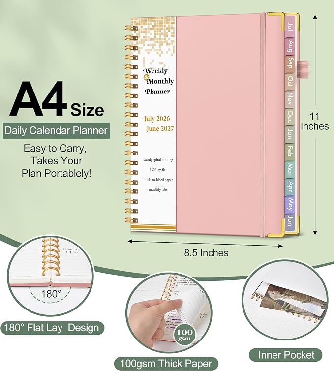 Academic Planner 2026-2027, Hardcover Weekly and Monthly Calendar Planner from - Image 5