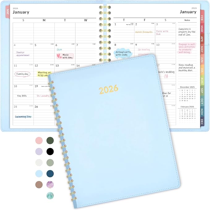 Forvencer 2026 Planner Weekly and Monthly, Jan 2026 -Dec 2026, Vegan Leather by Forvencer