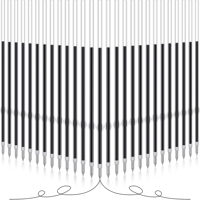 Outus 60 Pcs 0.7 mm Black Retractable Pen Refills Bulk 4.2inch Replacement by Outus