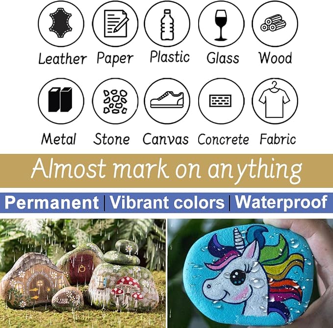 TFIVE Paint Markers Paint Pens, Waterproof Quick Dry and Permanent, Work on - Image 6