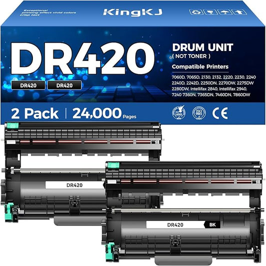 DR420 Drum Unit(Not Toner)Replacement Compatible for Brother DR420 DR-420 Imaging Drum HL-2270DW HL-2280DW HL-2230 MFC-7360N MFC-7860DW DCP-7065DN Intellifax 2840 2940 MFC-7240 HL-2240D Printer 2-Pack-DeskLoop Office