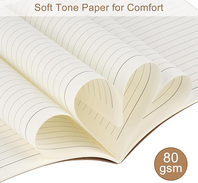 ZCZN 8 Pack A5 Kraft Notebooks Bulk, 8.15x5.5 Inches Lined Paper Journaling Notebooks, Notebooks for Work, Composition Notebooks for School, Journal Notebooks for Office, 60 Pages-DeskLoop Office