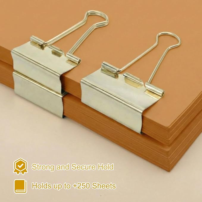 Frienda 24 Pack 2 Inch Extra Large Binder Clips Big Paper Clamps Metallic Large - Image 4