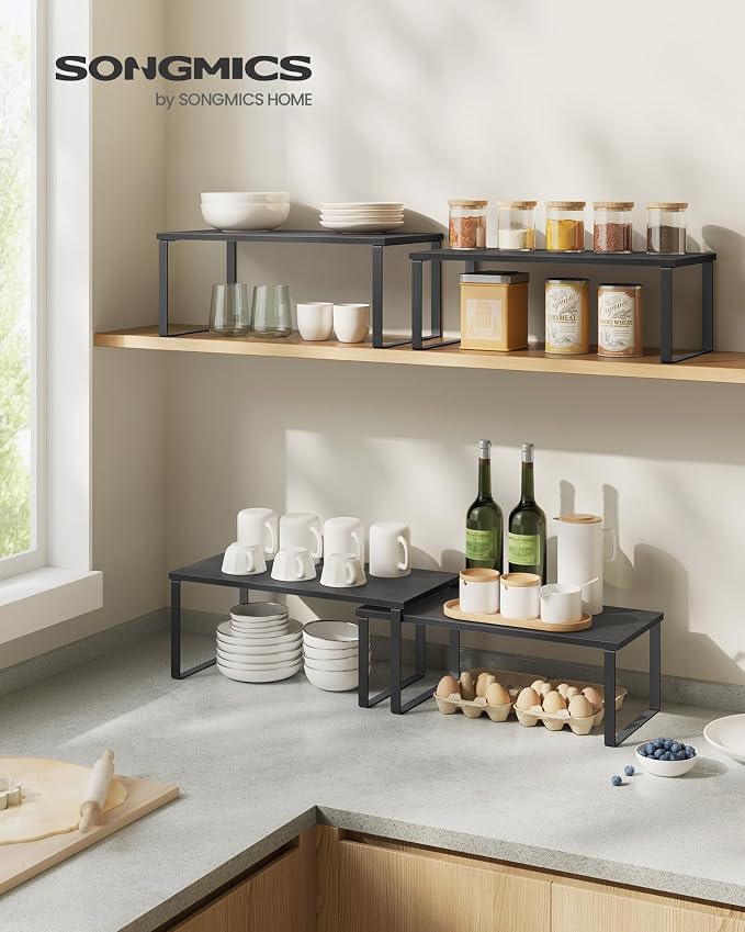 SONGMICS Cabinet Organizer Shelf, Kitchen Storage, Spice Rack, Expandable - Image 2