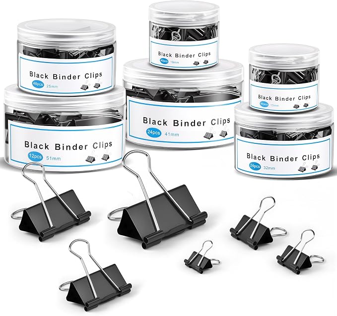 228 PCS Binder Clips Assorted Sizes, Extra Large Medium Small Mini and Micro by DJGINRO