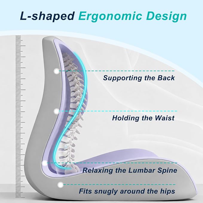 Seat Cushion for Office Chair and Car, Lumbar Support Pillow for Office Chair - Image 3
