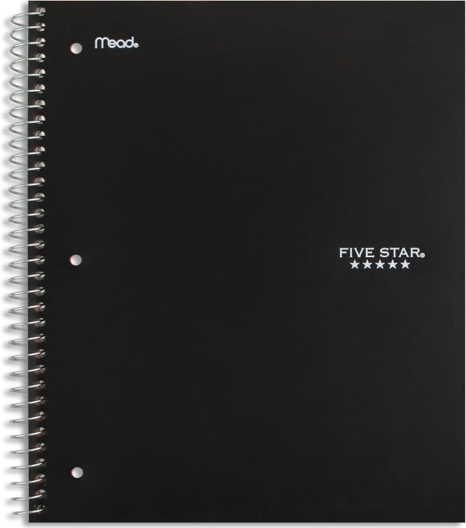Five Star Spiral Notebook + Study App, 5 Subject, Wide Ruled Paper, 200 Sheets - Image 9