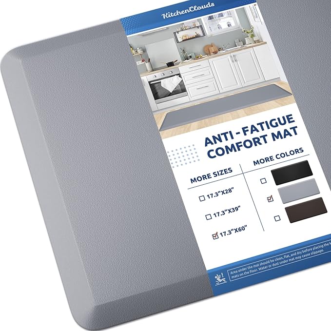 KitchenClouds Kitchen Mat Cushioned Anti Fatigue Kitchen Rug 17.3"x60" Water by KitchenClouds