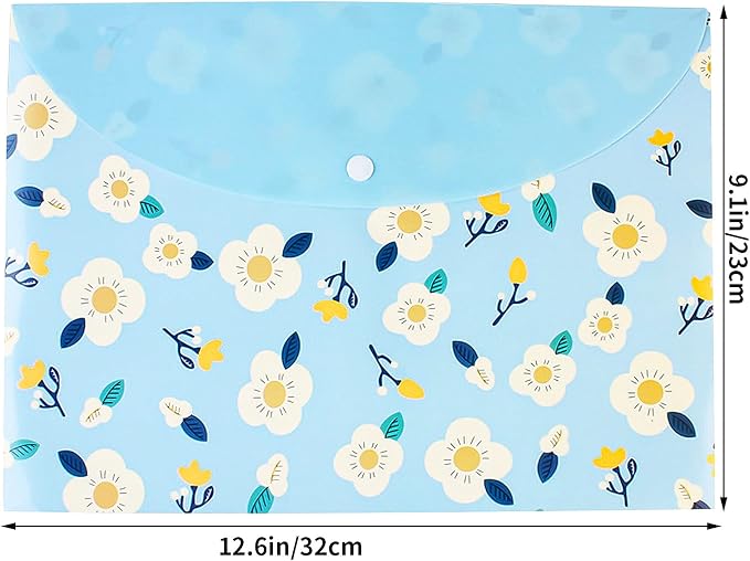 10 pcs Style Floral Printed A4 Paper Document File Folder Poly Envelopes - Image 2