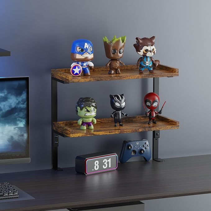 ART-GIFTREE Clamp On Desk Shelf 2-Tier, 16.5 in Wood Shelving Unit - Image 2