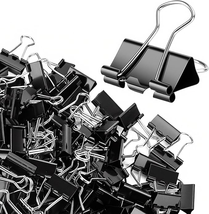 OWLKELA 120 PCS Medium Binder Clips 1.25 Inch, Metal Paper Clamps Bulk by OWLKELA