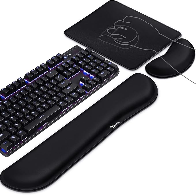 Gimars 3Pcs Memory Foam Keyboard Wrist Rest, Mouse Pad Wrist Support by Gimars