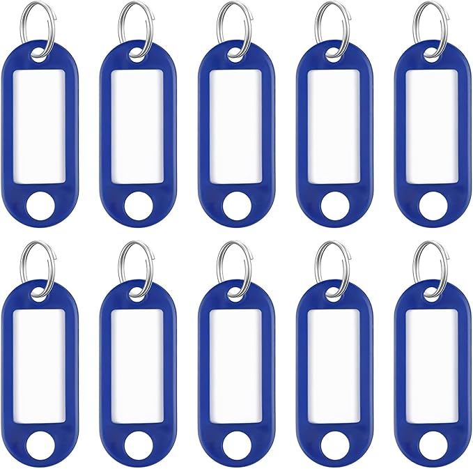 Uniclife 10 Pieces Key Tags 2 Inch Soft Plastic Key Chain Tags by UnicLife