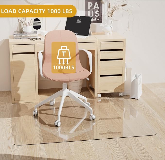 Tempered Glass Chair Mat 48" x 32", 1/5" Thick - Image 7