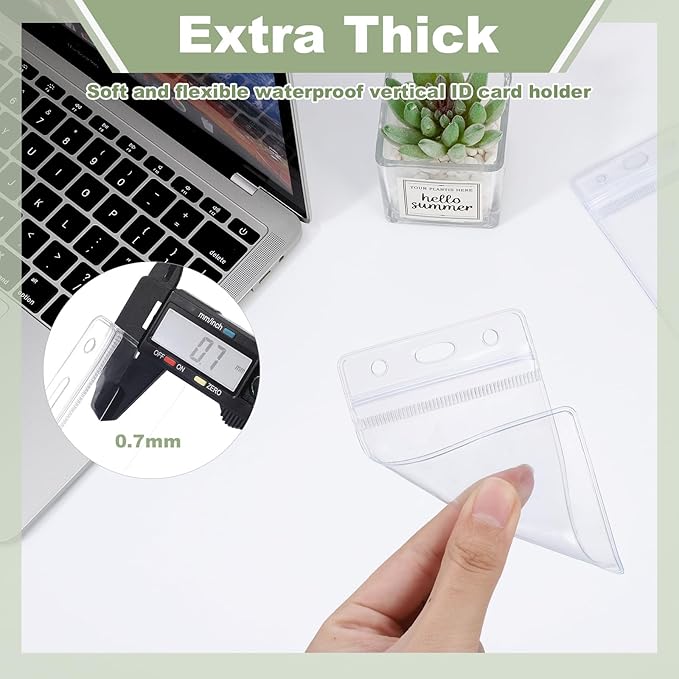 2 Pack ID Badge Holder with Badge Reels Retractable Clip Heavy Duty Vertical - Image 2