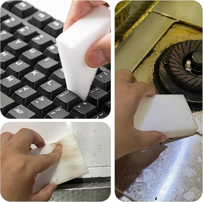 100 Pack Magic Sponges Cleaning Erasers, Long-Lasting Melamine Foam - Image 5