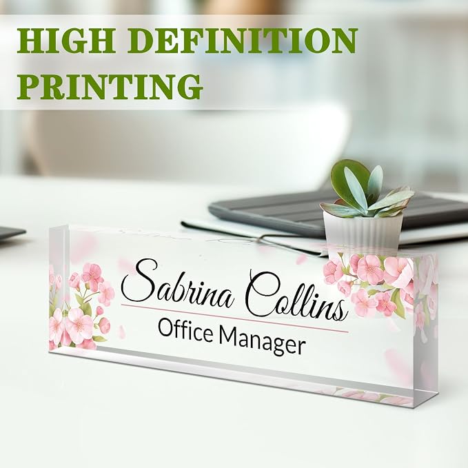Name Plate for Desk, Desk Name Plate Personalized, Acrylic Desktop Accessories - Image 3