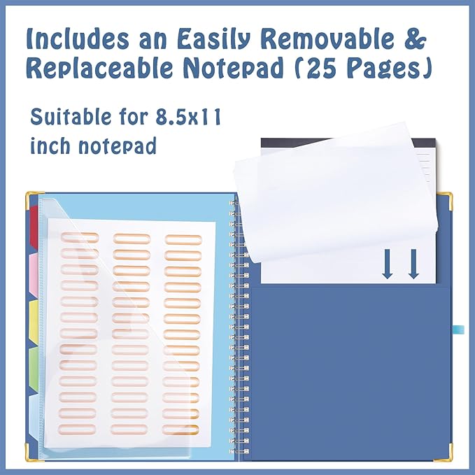 HAUTOCO Clipboard Folio with Refillable Lined Notepad - Image 3
