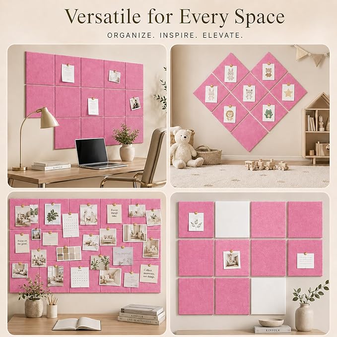 Felt Bulletin Board Tiles, Cork Board Alternative, 48 x 36 in | 0.35 in modular - Image 6