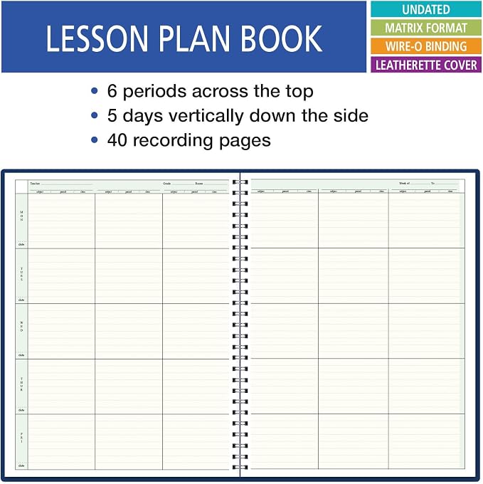 Elan Publishing Company 6 Period Teacher Lesson Plan; Days Vertically Down The - Image 2