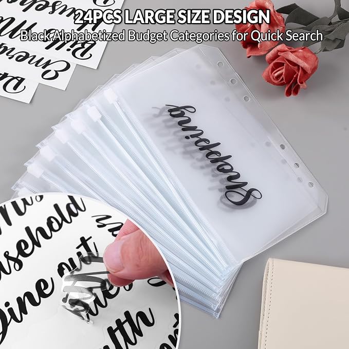 SKYDUE Budget Binder with 8pcs Zipper Envelopes, Money Organizer - Image 5