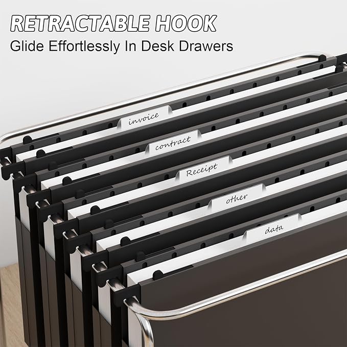 Plastic Legal Size Hanging File Folders, Heavy Duty 1 Inch Expansion, 12 Pack - Image 6