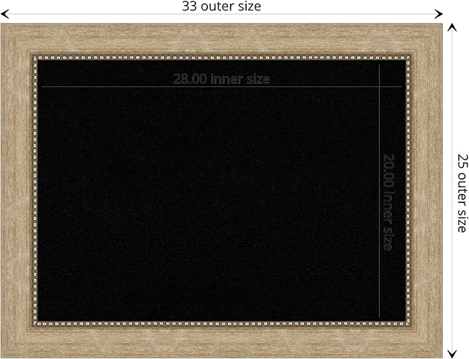 Amanti Art Black Cork Board for Wall, 25x33 Vision Board with Champagne Frame, Medium Corkboard Office Decor for Home Organization, Casual Corkboard Pinboard to display items for home organization-DeskLoop Office