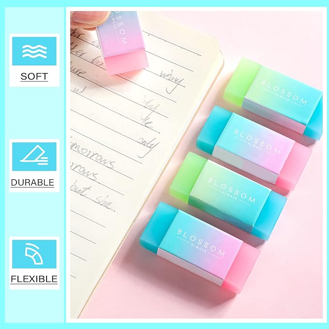 Gersoniel 24 Pcs Cute Jelly Pencil Erasers Bulk Back to School Supplies Soft - Image 7