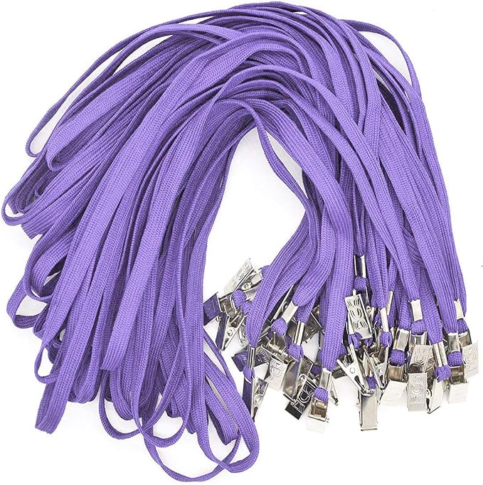 Bird Fiy Purple Lanyards 100 Pack Bulk Badge Lanyards by BirdFiy