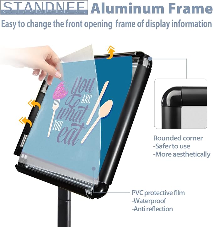 STANDNEE Poster Stand Holder Pedestal Floor Standing Sign Holder 11"x 17" - Image 7
