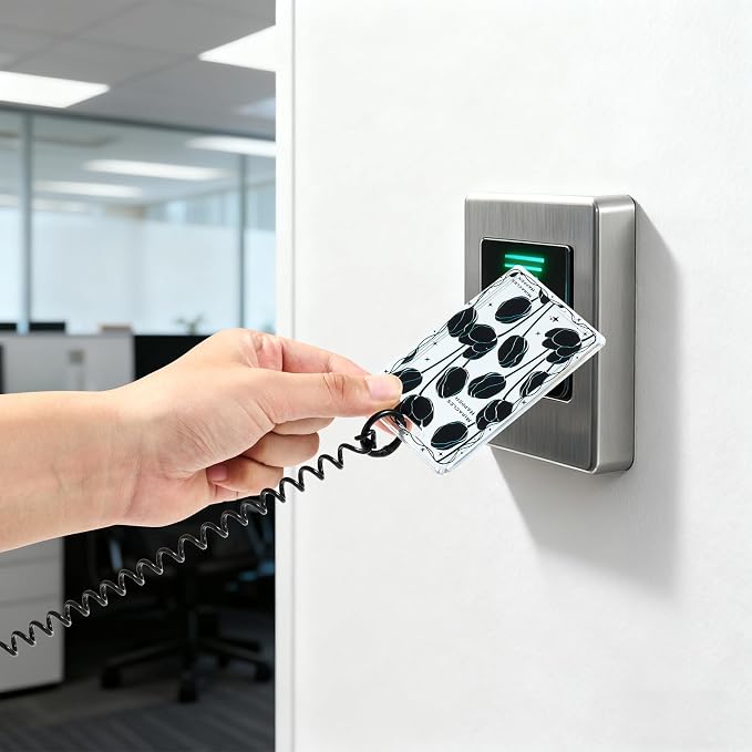 ID Card Badge Holder Key Chain Plastic Spring Rope - Image 7