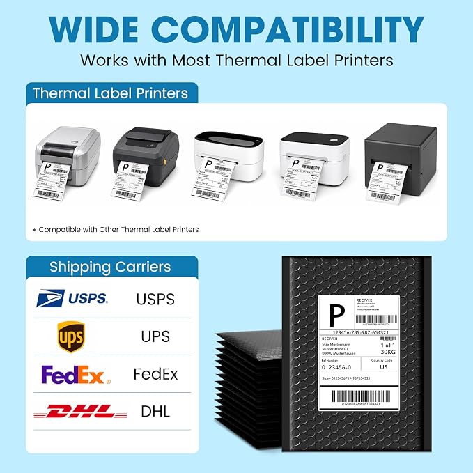 Fuxury Thermal Labels 4x6 4000 Labels Fanfold Direct Shipping Label - Image 6