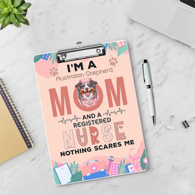 I'm a Australian Shepherd Mom and a Registered Nurse Nothing Scares Me Acrylic - Image 3