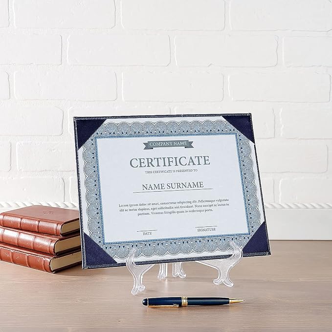 Navy Faux Leather Certificate Holders - Image 3