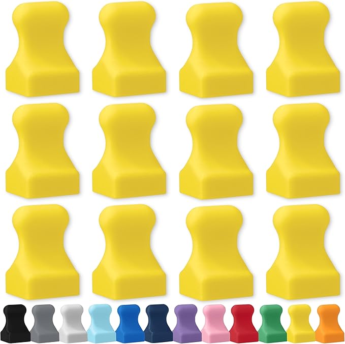Glassboard Studio MiniPawn Magnet - Strong Neodymium Rare Earth Magnets for Fridge, Whiteboard, Locker & Magnetic Glassboards - Crafting & Office Use - Strong Fridge Magnets (Sunshine Yellow, 12)-DeskLoop Office