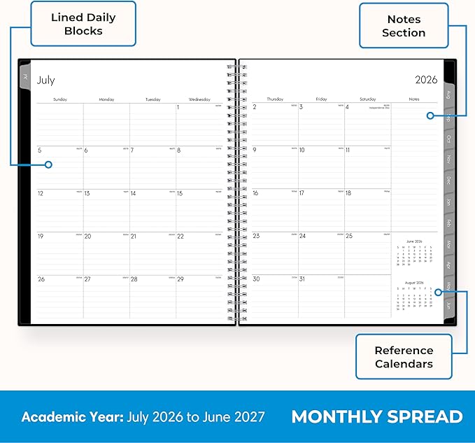 Blue Sky 2026-2027 Weekly and Monthly Academic Year Planner Calendar, July 2026 - Image 4