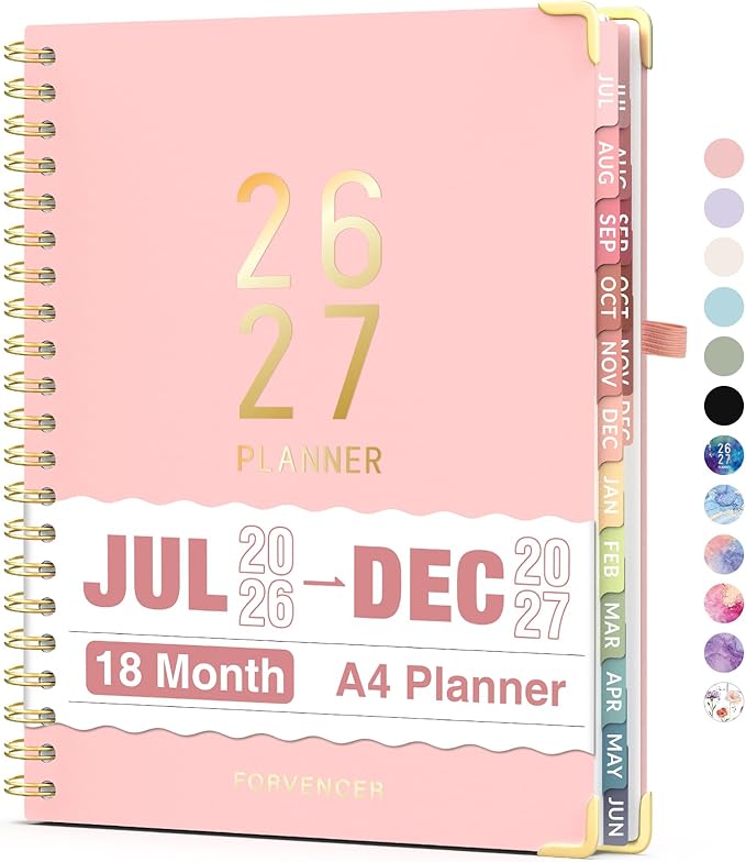 Jul 2026 - Dec 2027 Planner, Forvencer 18 Month Academic Planner 2026-2027 by Forvencer