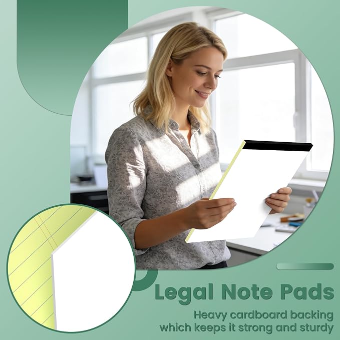 Yellow Legal Pads, 8.5 x 11 Note Pads, 2 Pack College Ruled Notepads 8.5 x 11 - Image 4