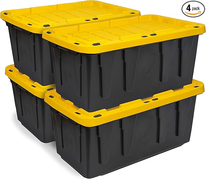 BLACK & YELLOW 17-Gallon Heavy Duty Storage Bins by BLACKYELLOW