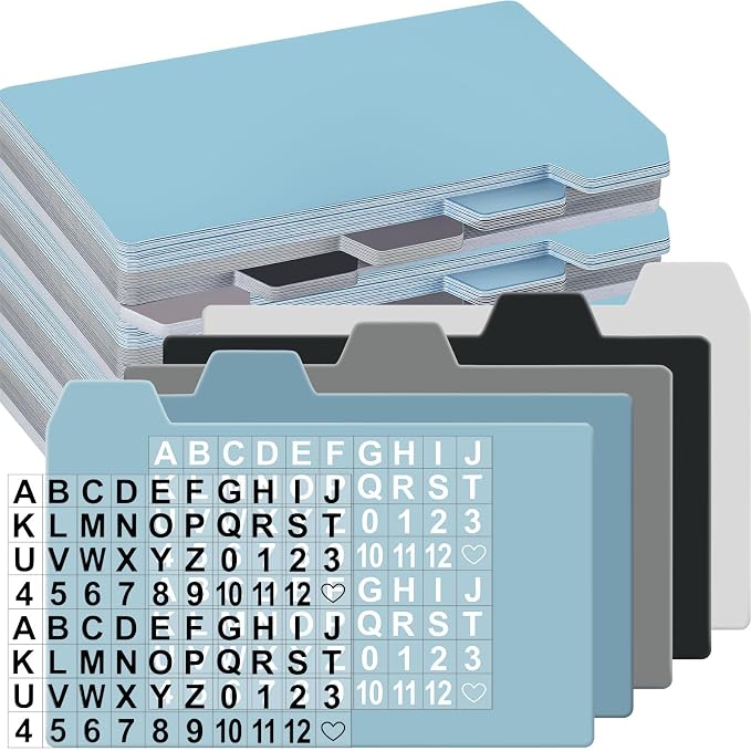 Harloon 50 Pack 3 x 5 Inch Index Card Dividers by Muasung